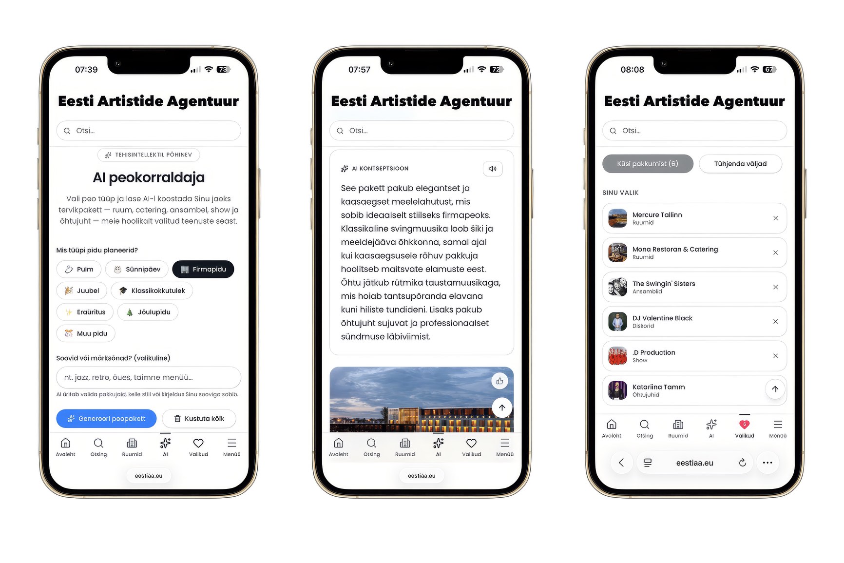Eesti Artistide Agentuur käivitas tehisintellektil põhineva “AI peokorraldaja” platvormi, mis automatiseerib ürituste planeerimise sekunditega